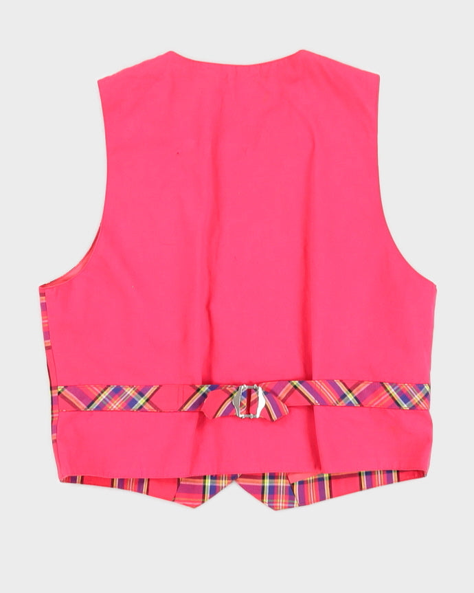 Pink Tartan Bugs Bunny Waistcoat - S
