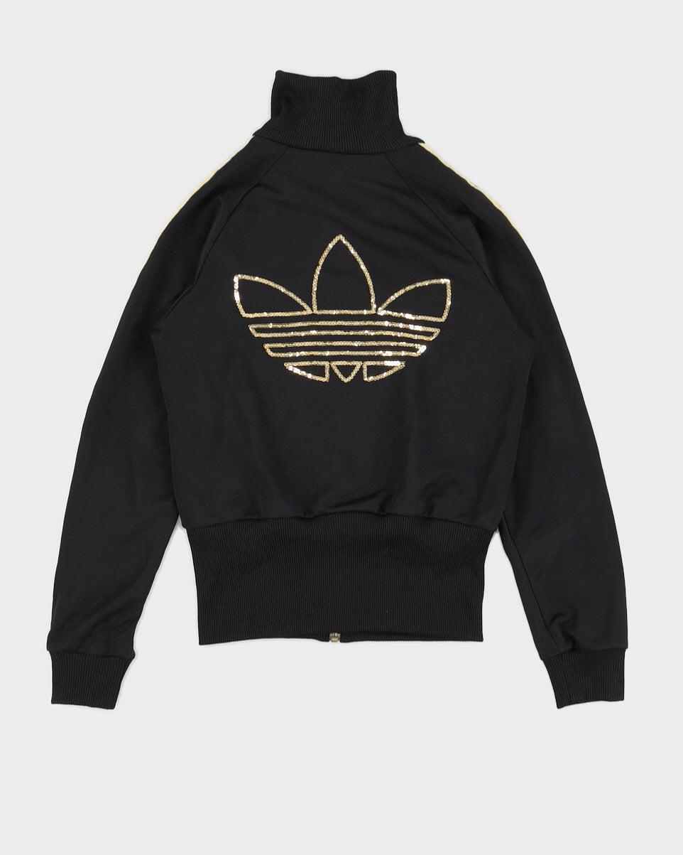Y2K 00s Adidas Women's Fitted Sequin Track Jacket - S – Rokit