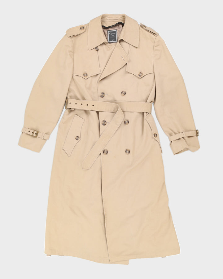 Vintage Christian Dior Double Breasted Beige Mac Coat - L