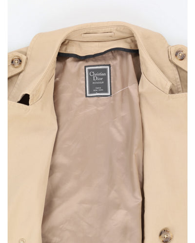 Vintage Christian Dior Double Breasted Beige Mac Coat - L