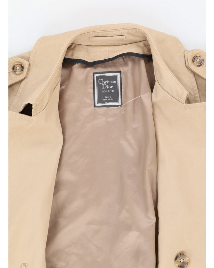Vintage Christian Dior Double Breasted Beige Mac Coat - L