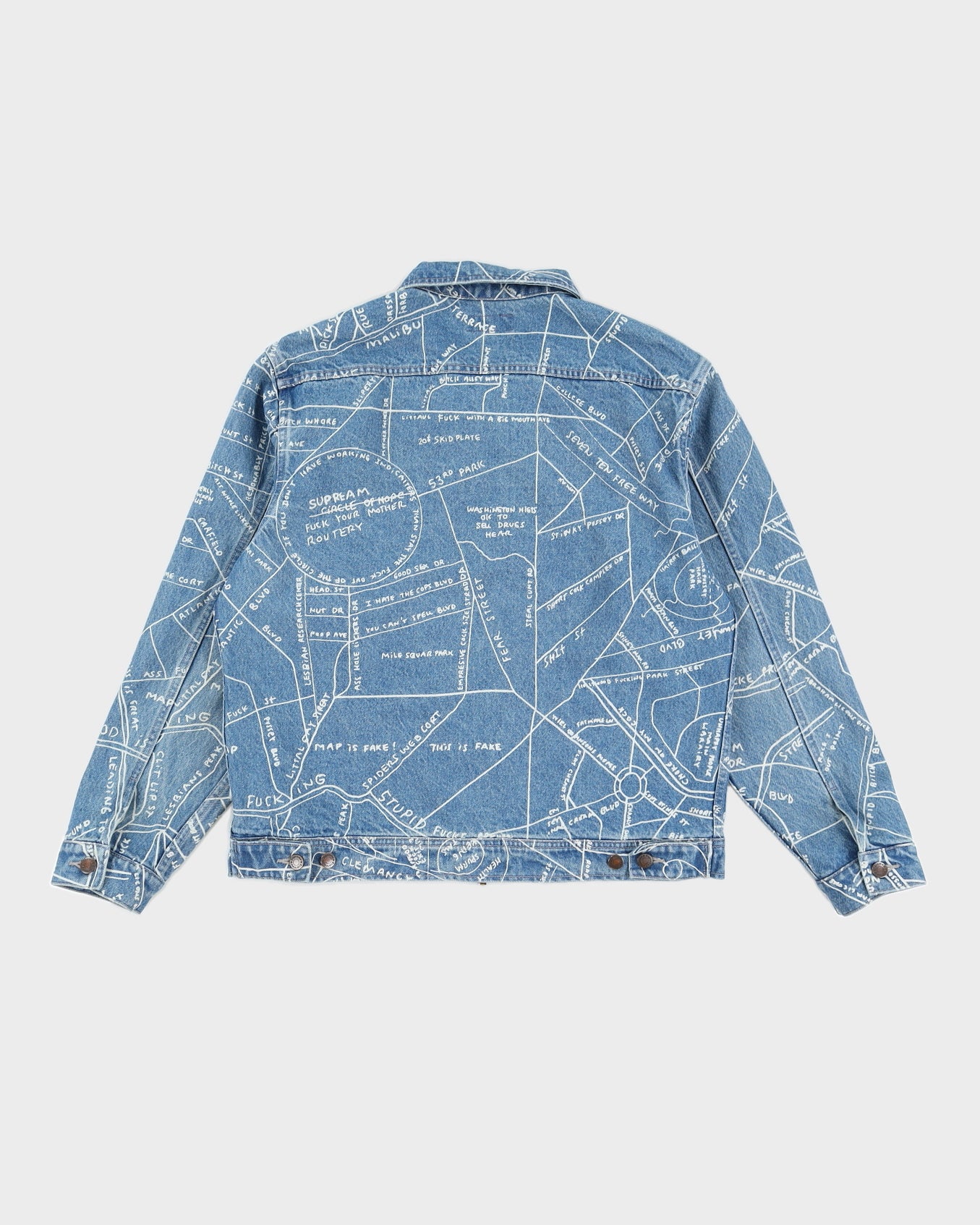 Supreme All Over Print Denim Classic Zip Jean Jacket - L