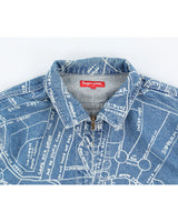 Supreme All Over Print Denim Classic Zip Jean Jacket - L