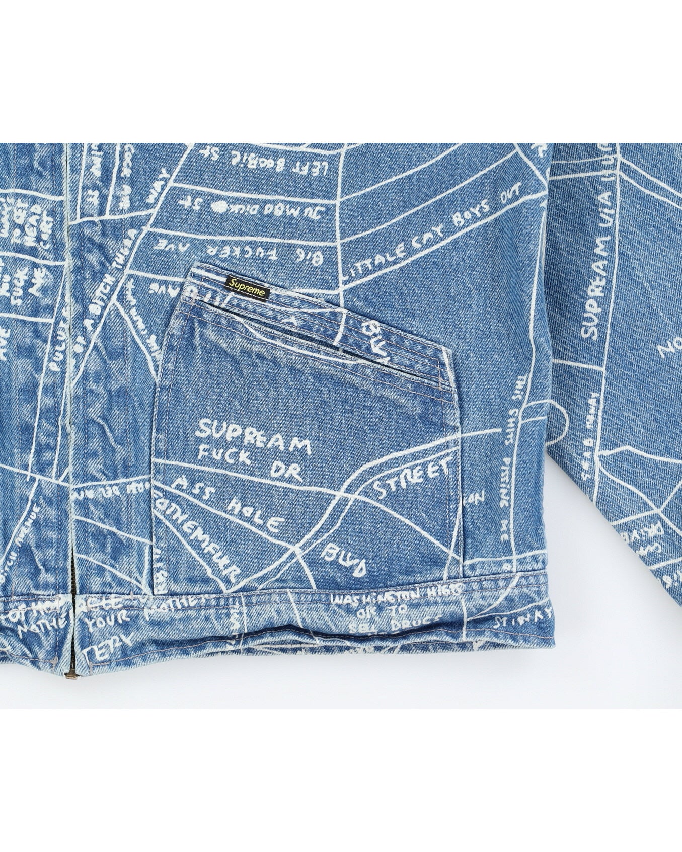 Supreme All Over Print Denim Classic Zip Jean Jacket - L
