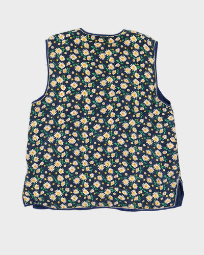 Silk Floral Padded Gillet - XL