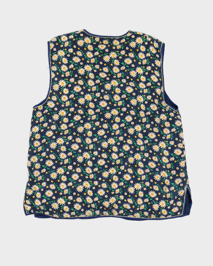 Silk Floral Padded Gillet - XL