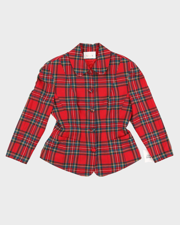 Vintage 80s Apertiv By Werner Tartan Blazer - M/L