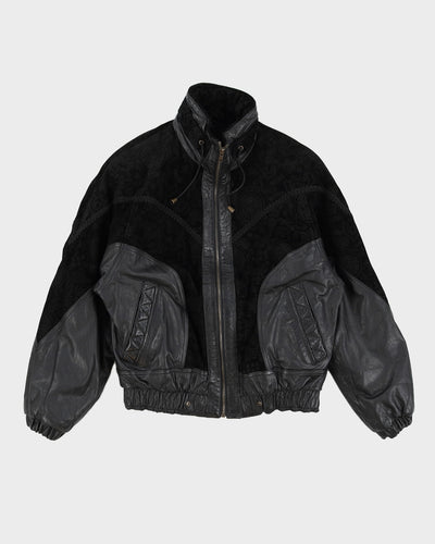 Vintage 80s Yearbook Detailed Leather Jacket - L