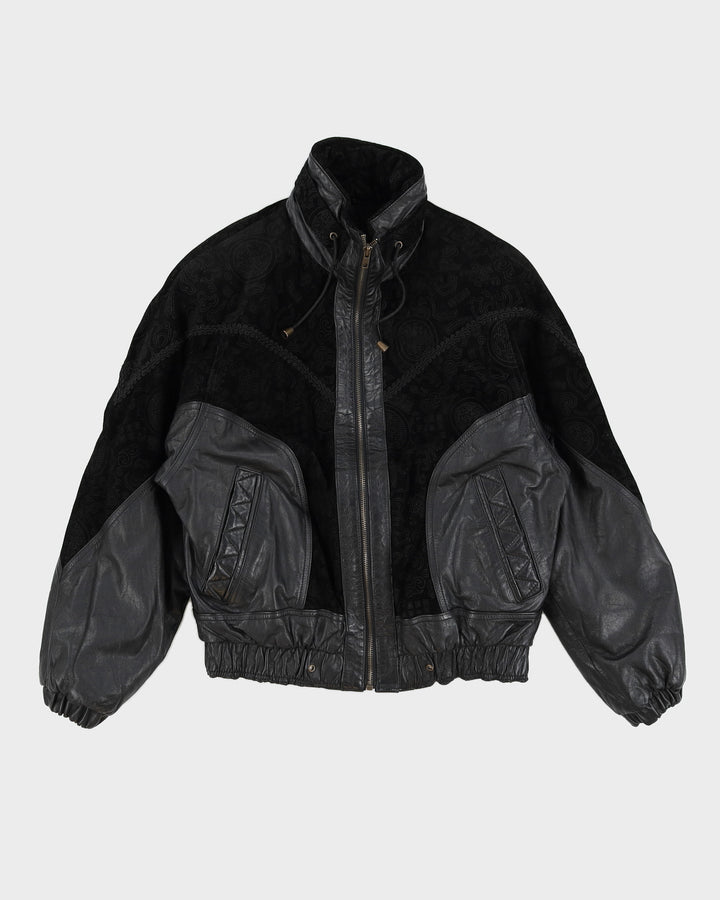 Vintage 80s Yearbook Detailed Leather Jacket - L