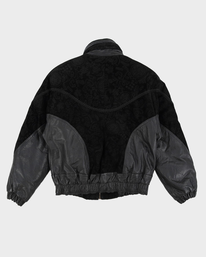 Vintage 80s Yearbook Detailed Leather Jacket - L