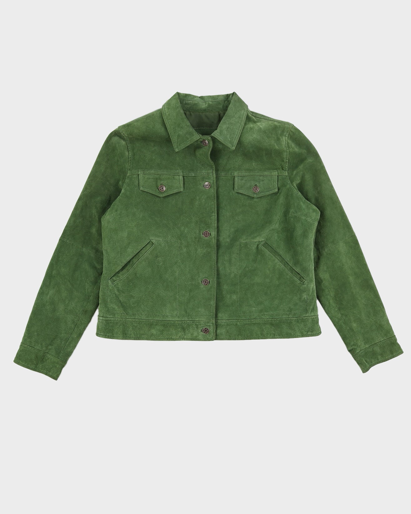 Vintage 90s B.U.M Equipment Suede Green Jacket - XL