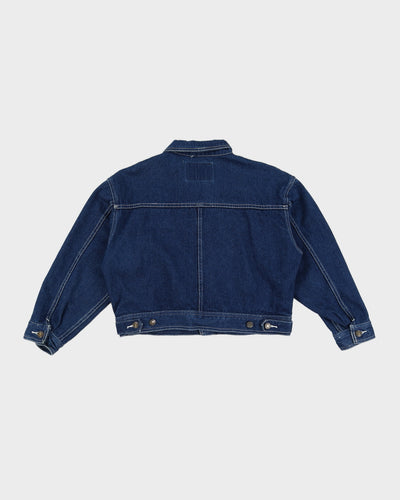 Vintage 90s Dark Wash World Jeans Denim Cropped Jacket - M