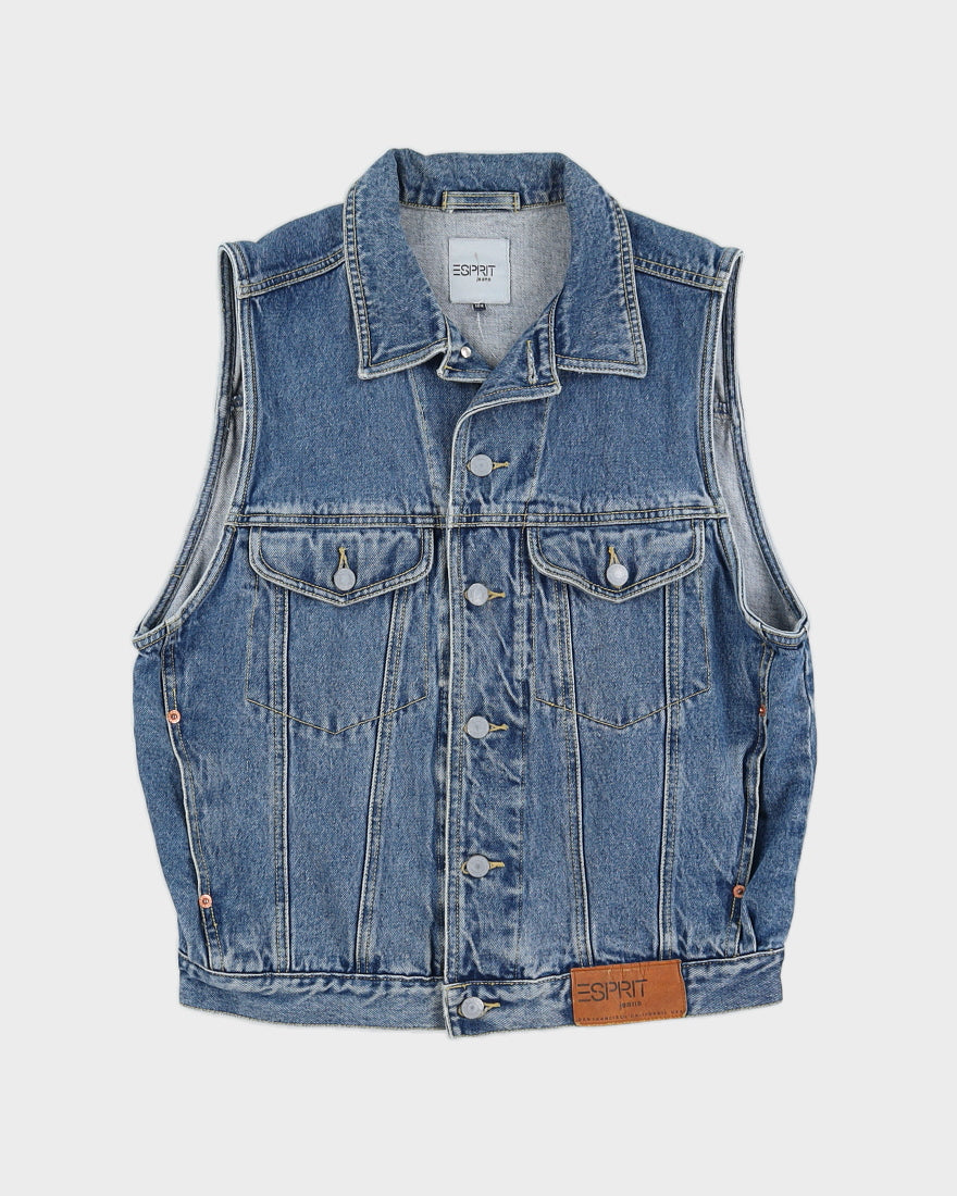 Vintage 90s Espirit Sleeveless Denim Jacket - L