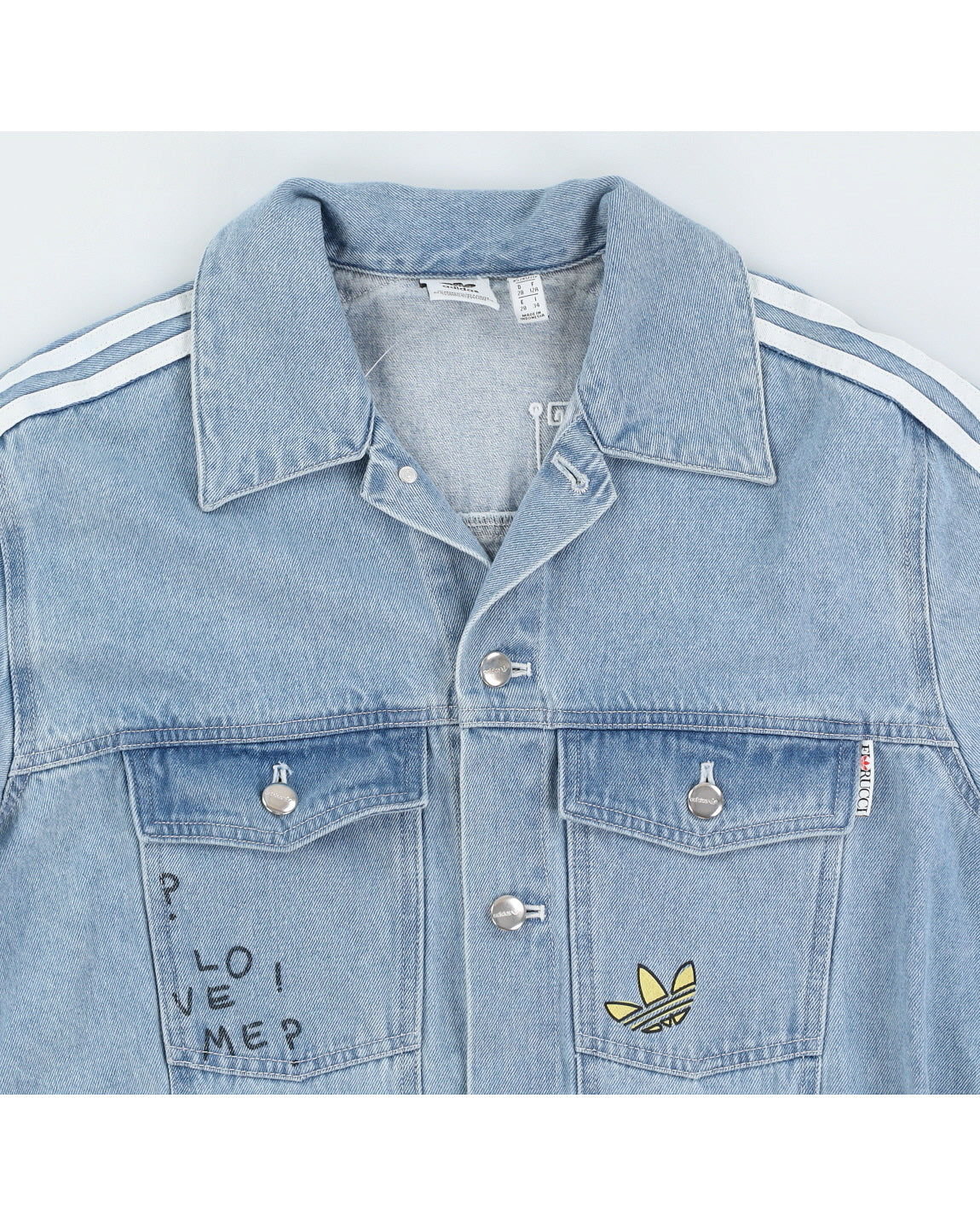 Adidas x Fiorucci Printed Denim Jacket - M – Rokit