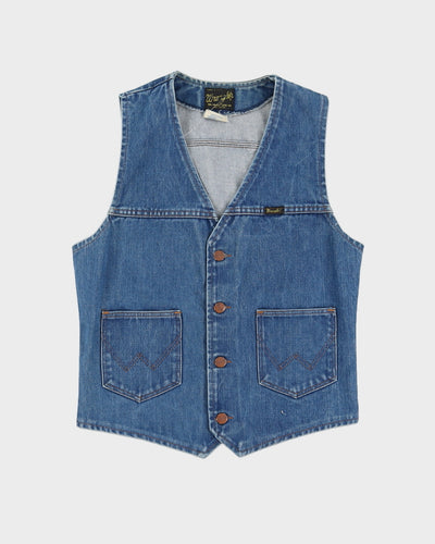 Vintage 70s Wrangler Denim Waistcoat - M