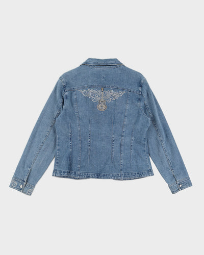 Y2K Bedazzled Denim Jacket - L