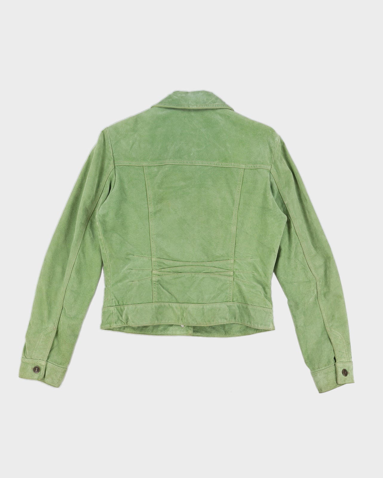 Vintage 90s Danier Women's Green Suede Jacket - S/M
