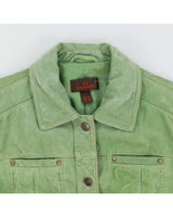 Vintage 90s Danier Women's Green Suede Jacket - S/M