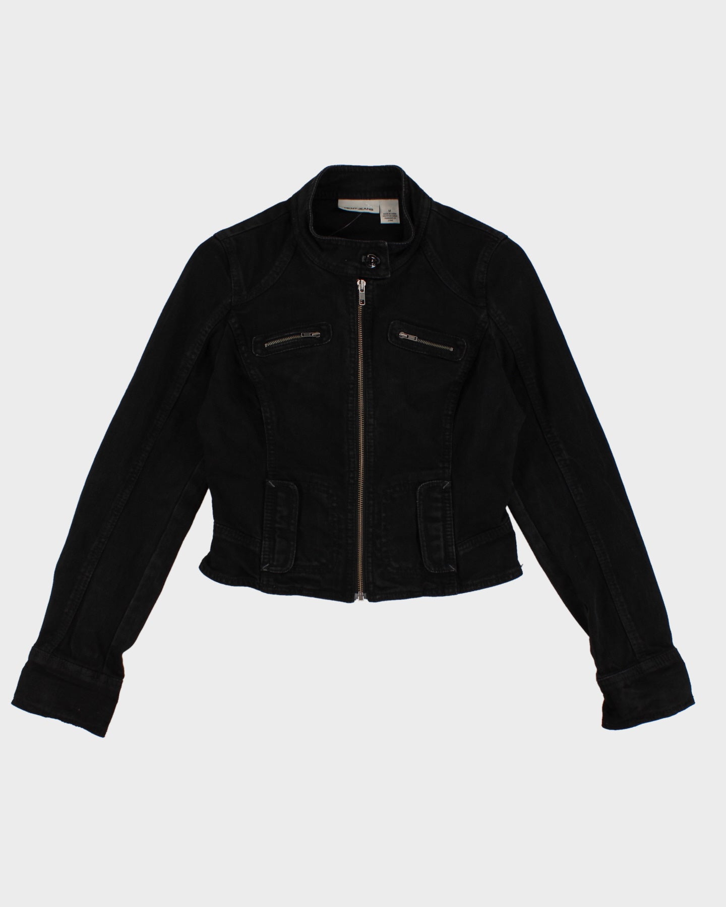 Y2K 00s DKNY Jeans Fitted Black Denim Jacket - XS/S