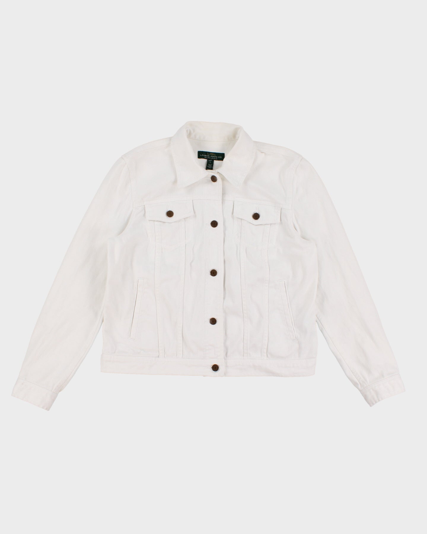 Lauren Jeans Co By Ralph Lauren White Denim Jacket - M/L