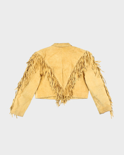 Vintage Yellow Suede Fringed Jacket - L