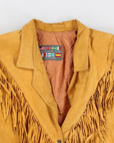 Vintage Yellow Suede Fringed Jacket - L