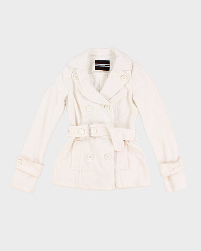 White Y2K 00s Collared Corduroy Jacket - XS