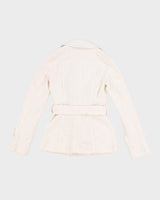 White Y2K 00s Collared Corduroy Jacket - XS