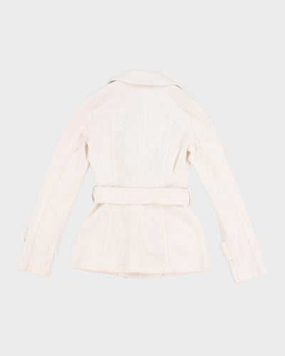 White Y2K 00s Collared Corduroy Jacket - XS