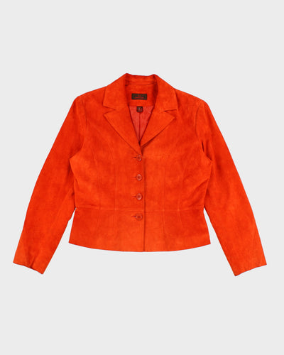 Y2K Danier Orange Suede Button Up Jacket - M