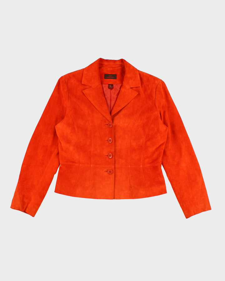 Y2K Danier Orange Suede Button Up Jacket - M