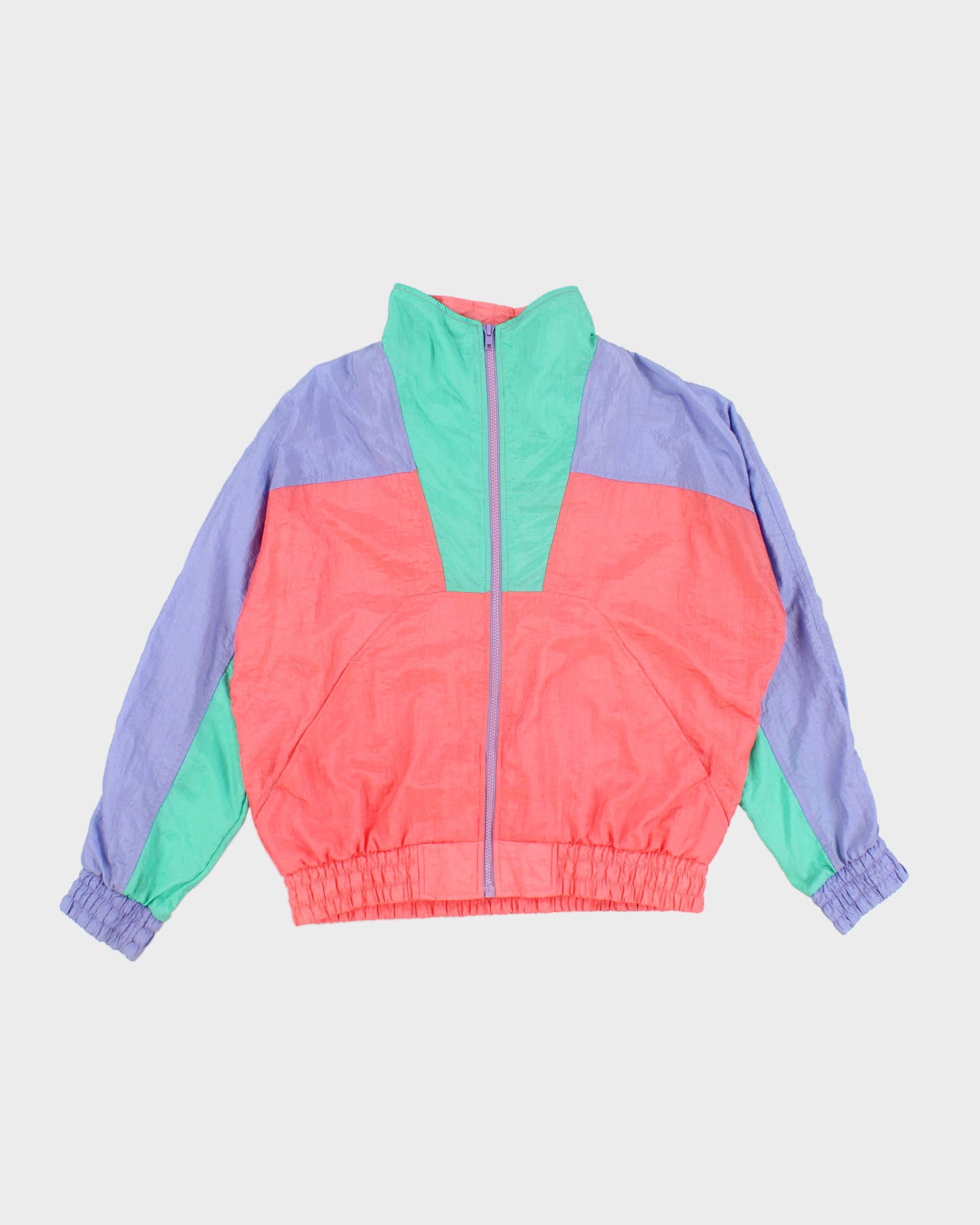 Vintage 80's Pastel Zip up Bomber Jacket - L