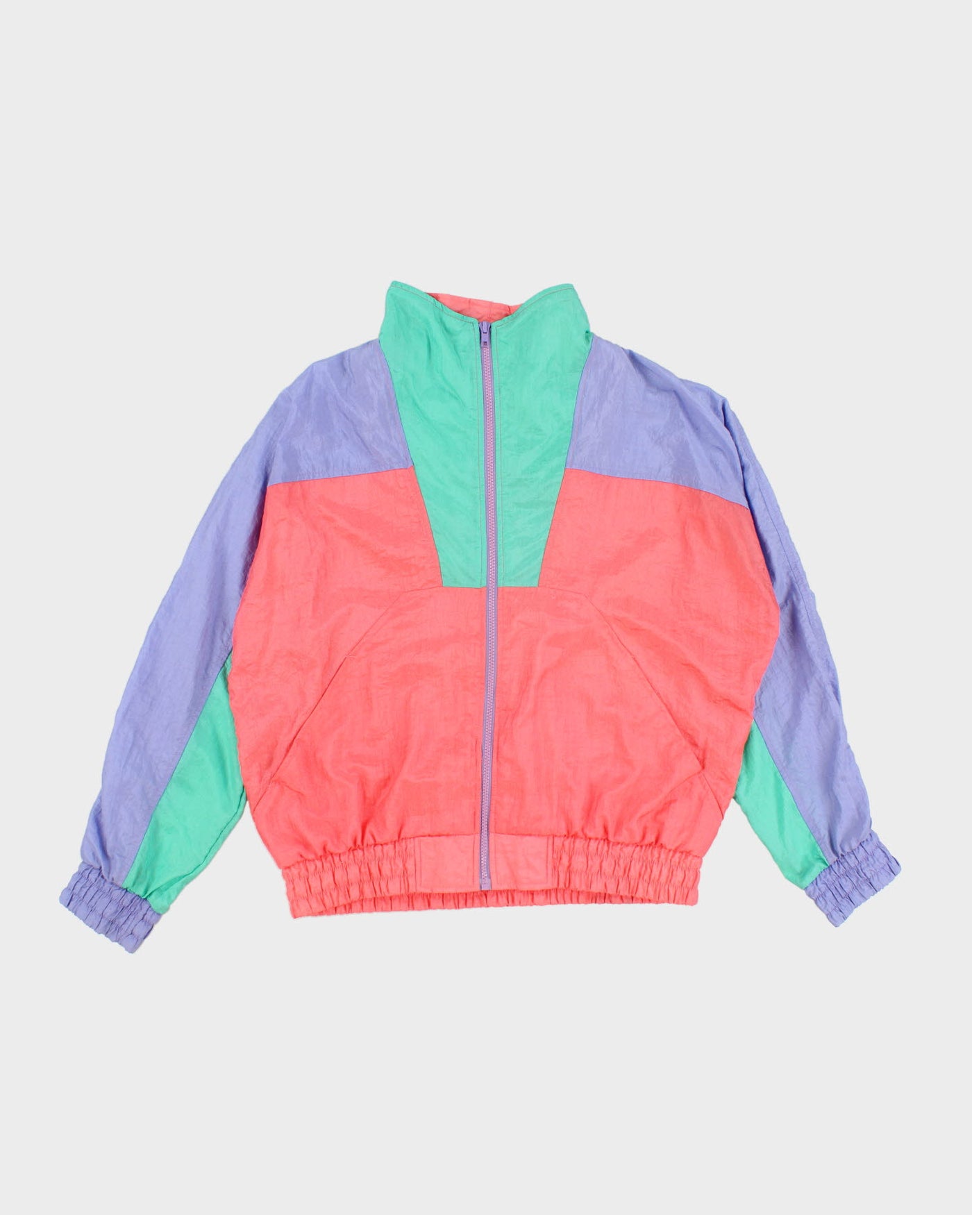 Vintage 80's Pastel Zip up Bomber Jacket - L