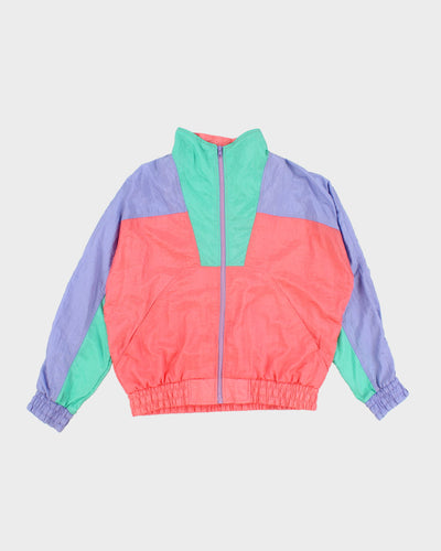 Vintage 80's Pastel Zip up Bomber Jacket - L