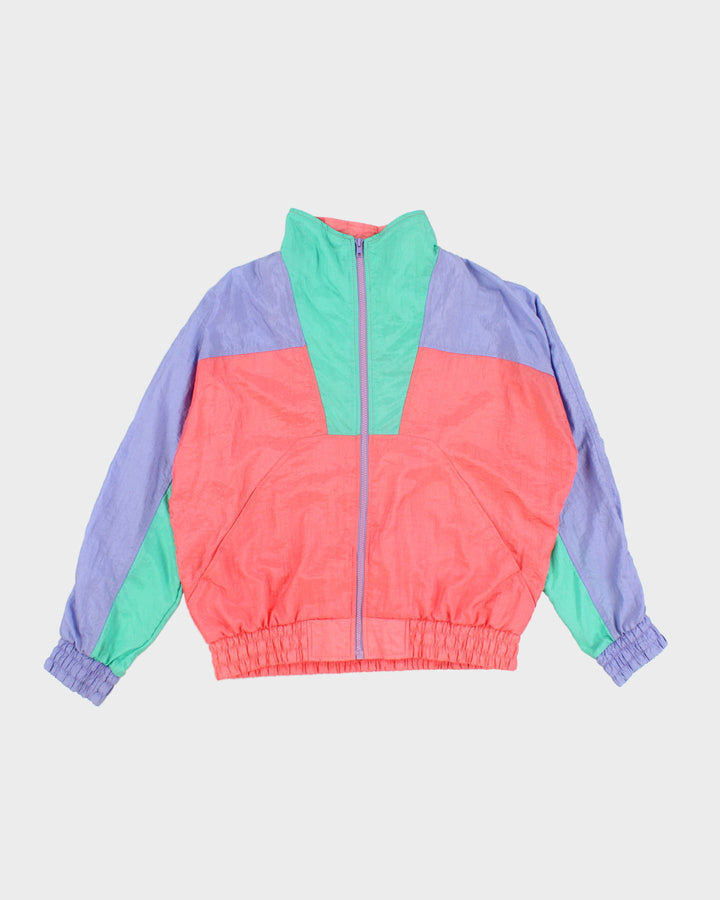 Vintage 80's Pastel Zip up Bomber Jacket - L
