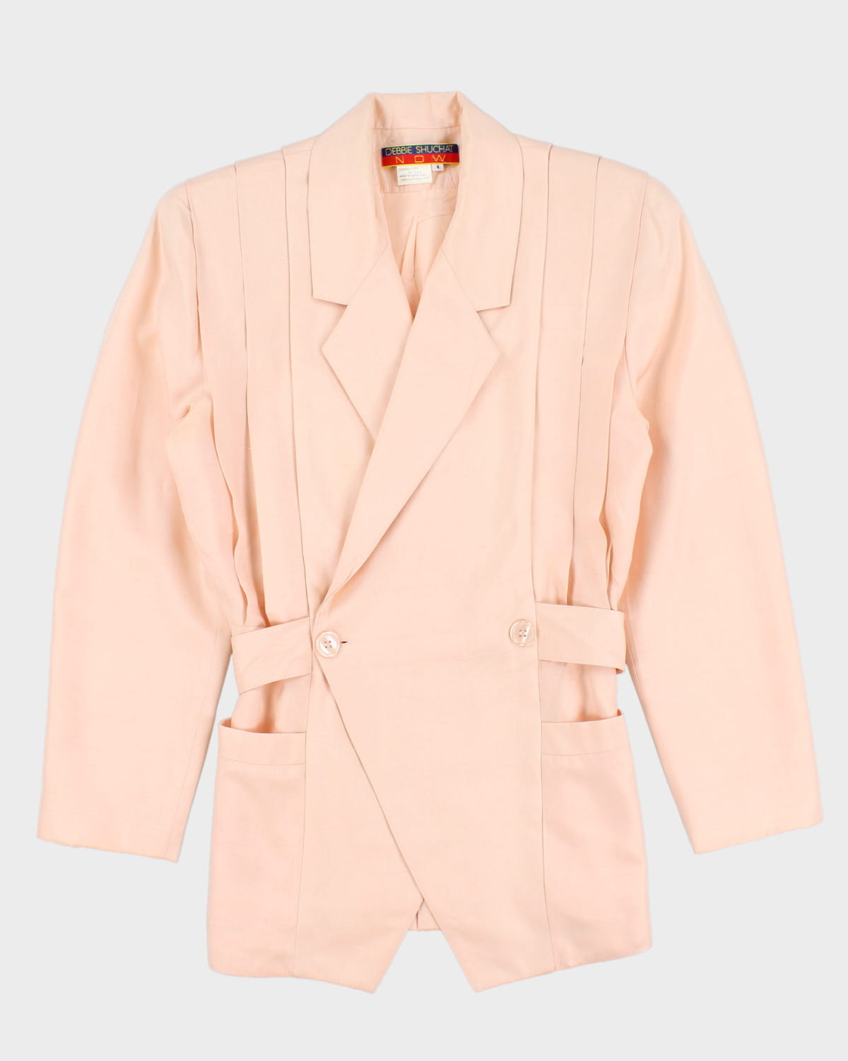 Vintage 80s Debbie Shuchat Pink Silk Blazer - S