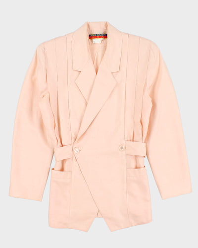 Vintage 80s Debbie Shuchat Pink Silk Blazer - S