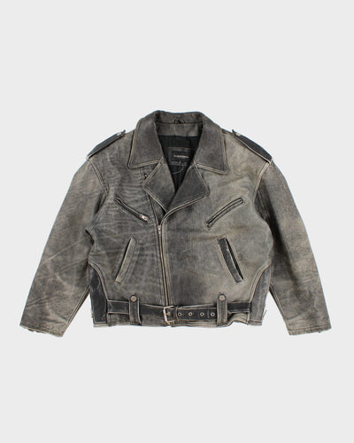 Vintage Club Monaco Dream Distress Chunky Biker Leather Jacket - M