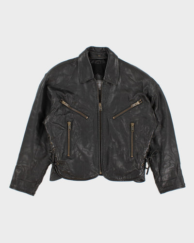 Vintage Boutique Of Leathers Chunky Lace Detailed Leather Jacket - L