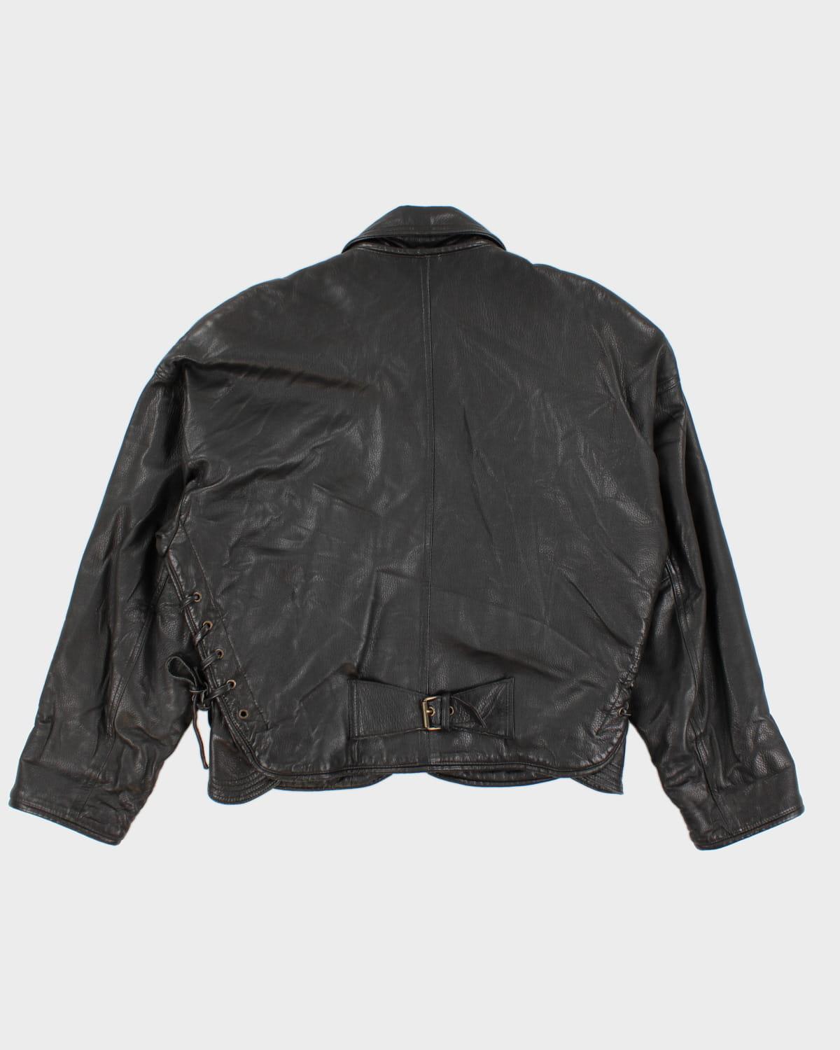Vintage Boutique Of Leathers Chunky Lace Detailed Leather Jacket - L