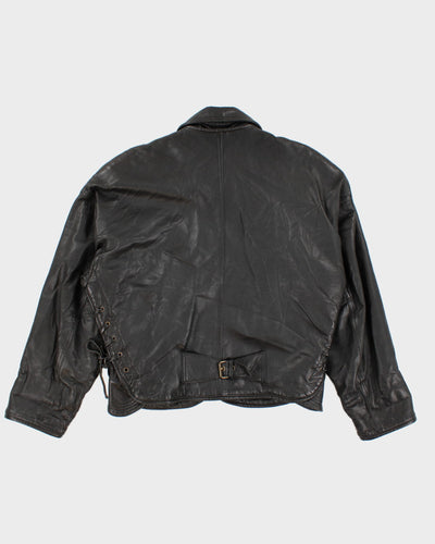 Vintage Boutique Of Leathers Chunky Lace Detailed Leather Jacket - L