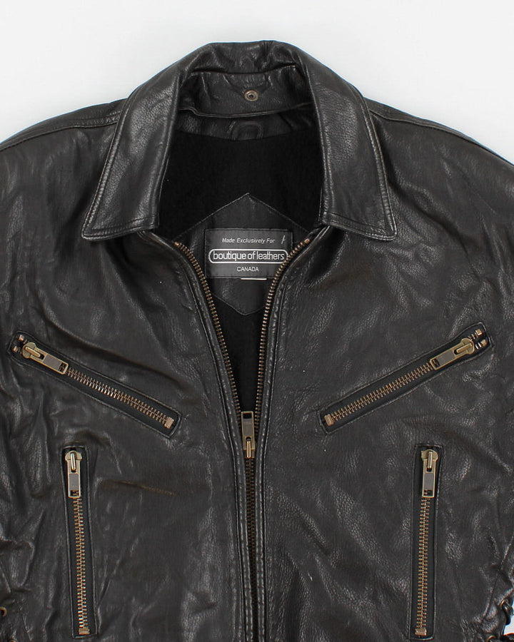 Vintage Boutique Of Leathers Chunky Lace Detailed Leather Jacket - L