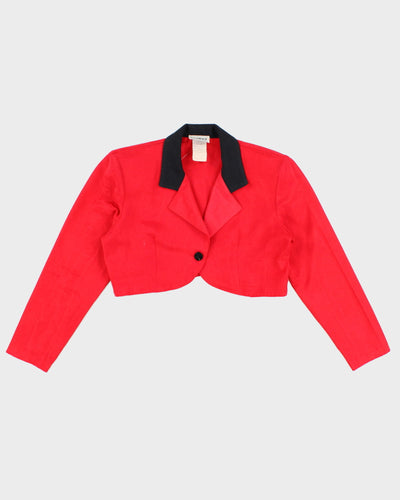 Vintage 80s By Night Cropped Red Blazer - S