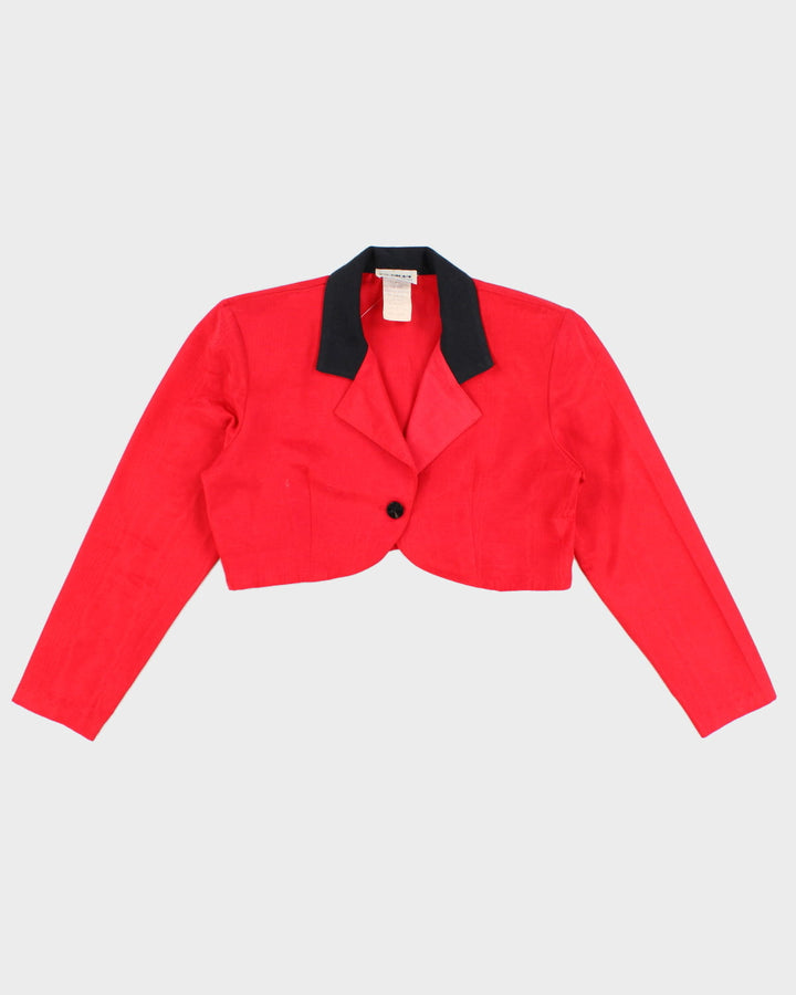 Vintage 80s By Night Cropped Red Blazer - S