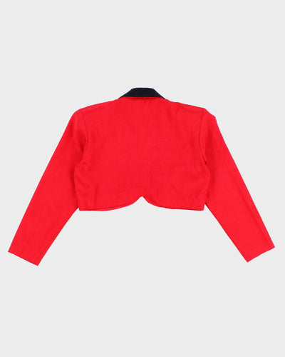 Vintage 80s By Night Cropped Red Blazer - S