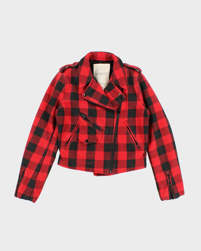 Ralph Lauren Heavy Cotton Biker Jacket in Plaid - M