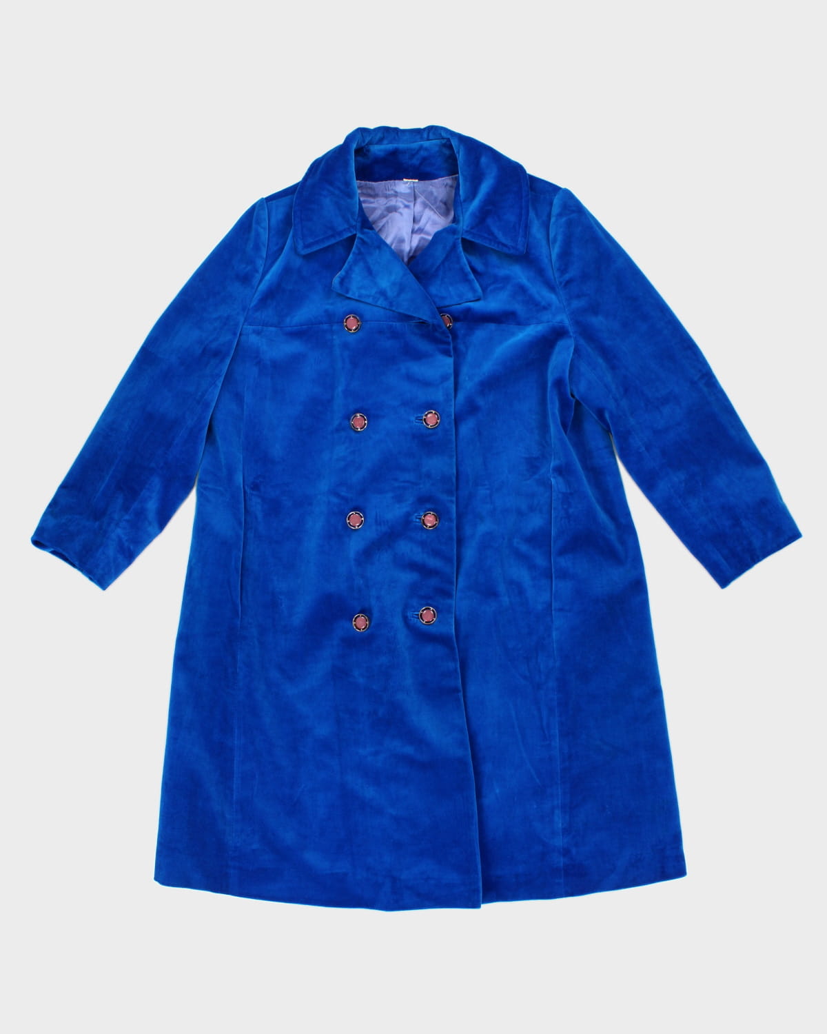 Vintage 60's Surrey Classics Royal Blue Velvet Double Breasted Coat