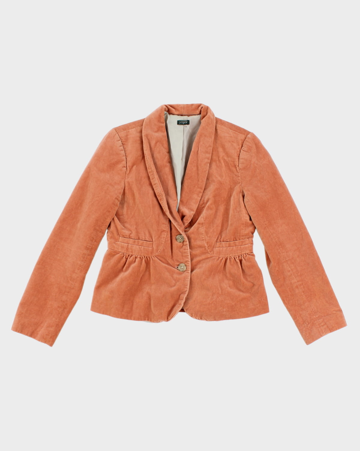 00s J Crew Peach Velvet Blazer - M