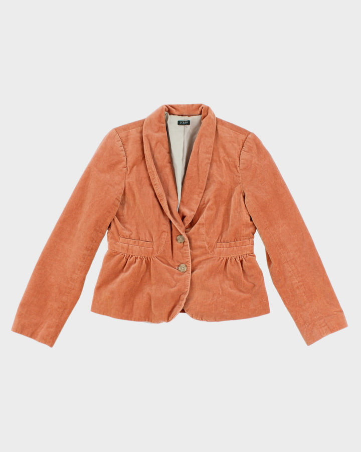 00s J Crew Peach Velvet Blazer - M