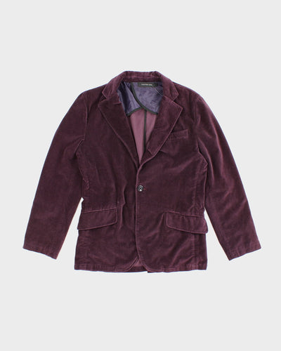 Purple Velour Calvin Klein Relaxed Blazer Jacket - L